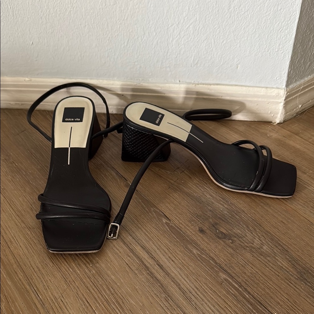 Dolce Vita Black Wraparound Chunky Heel